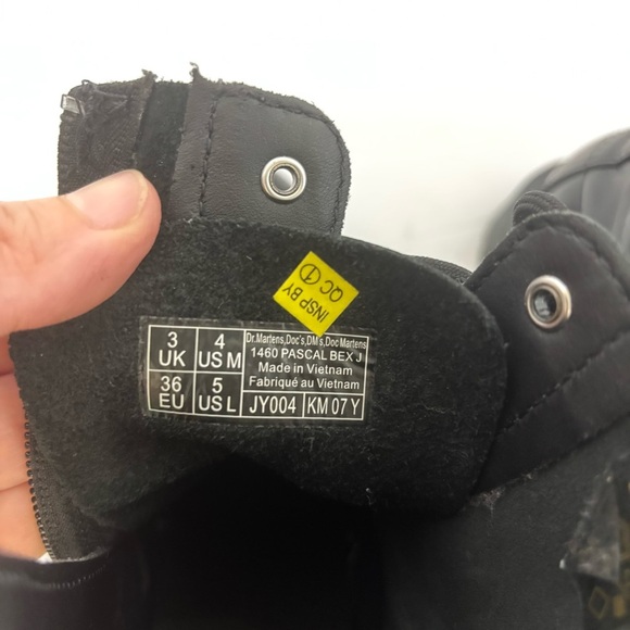 Dr Martens Kids Size 4 Pascal Bex J Black Leather Combat bootie - Picture 5 of 6